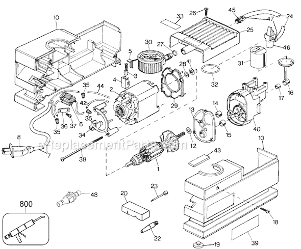 Page A Diagram and Parts List for TS850 Type 1 Black and Decker Compressor